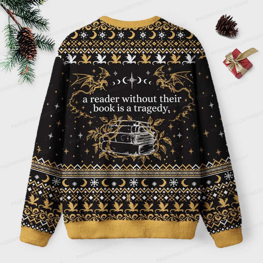 [Copy]Pagewings Book Dragon Unisex Ugly Light Knit Sweatshirt