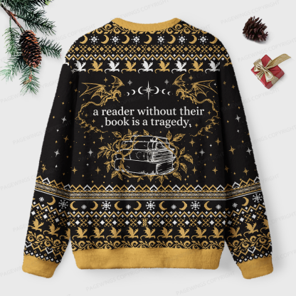 [Copy]Pagewings Book Dragon Unisex Ugly Light Knit Sweatshirt