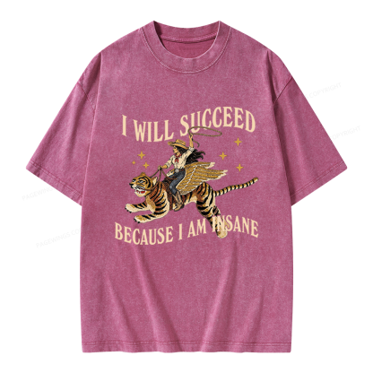 Pagewings I Will Succeed Unisex Washed T-shirt