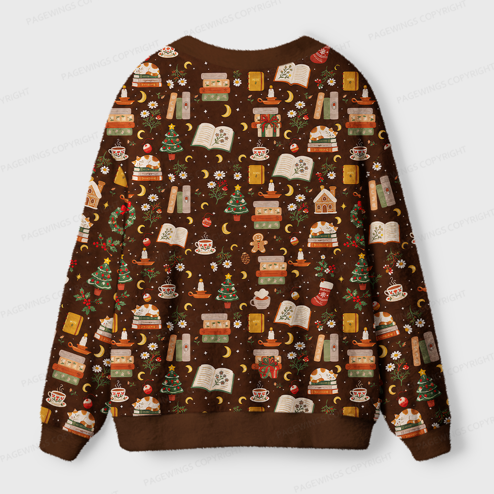 Pagewings Christmas Bookish Light Knit Unisex Cardigan Sweaters