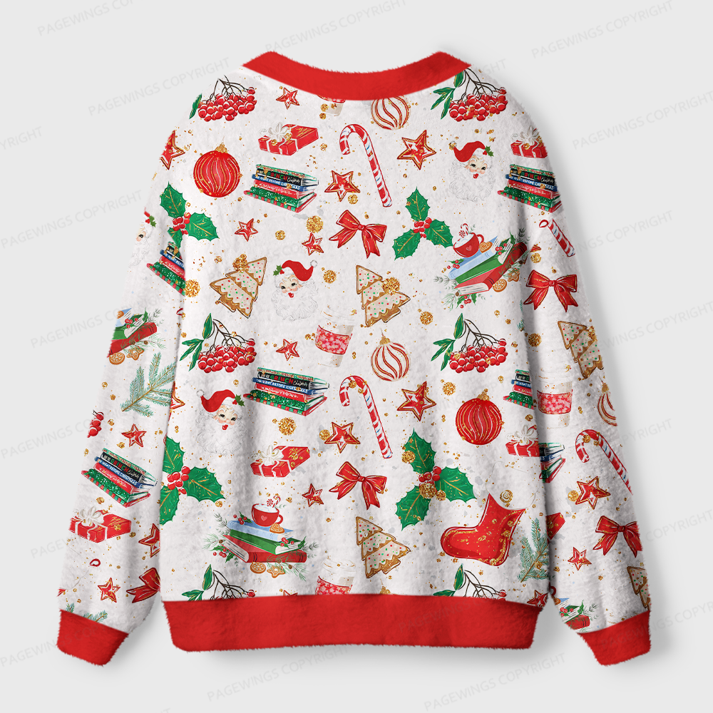 Pagewings Christmas Bookish Light Knit Unisex Cardigan Sweaters
