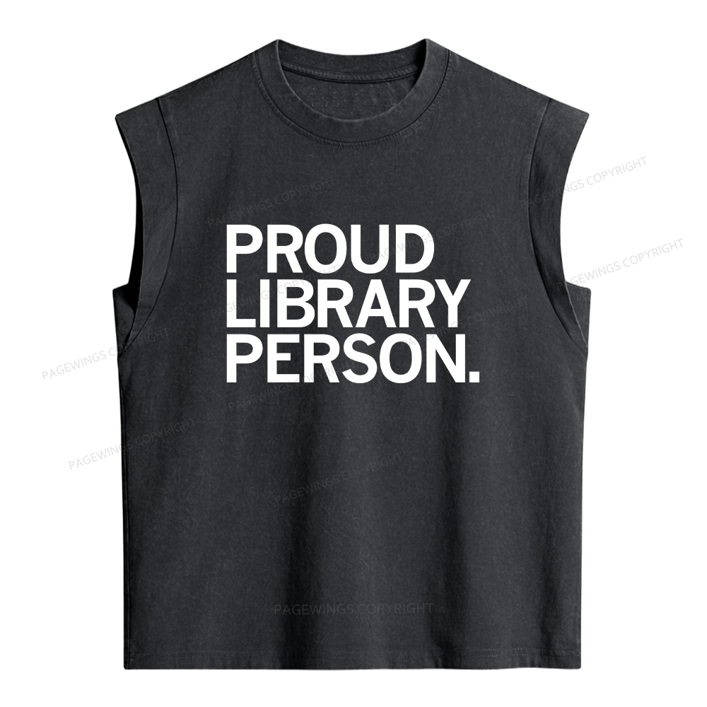 Pagewings Proud Library Person Women's Washed Tank Top