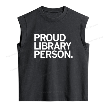Pagewings Proud Library Person Women's Washed Tank Top