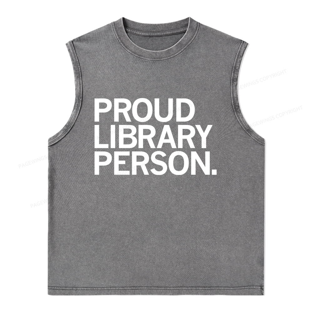 Pagewings  Proud Library Person Unisex Washed Tank Top