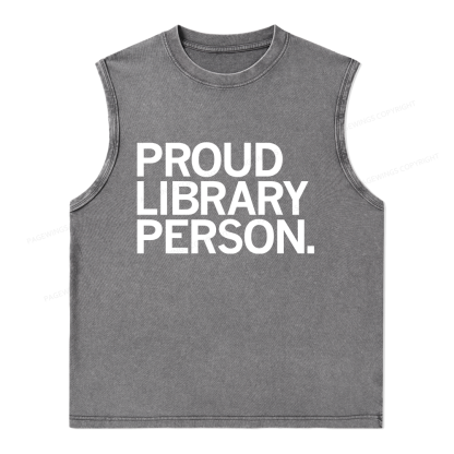 Pagewings  Proud Library Person Unisex Washed Tank Top