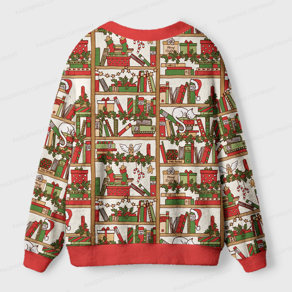 Pagewings Christmas Bookish Light Knit Unisex Cardigan Sweaters