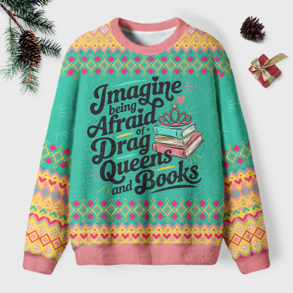 Pagewings Christmas Bookish Unisex Ugly Light Knit Sweatshirt