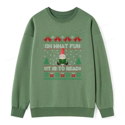 Pagewings Oh What Fun It Is To Read Unisex Classic Sweatshirt