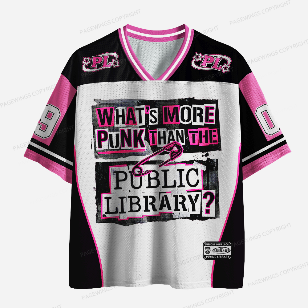 Pagewings Punk Than The Public Library Unisex Mesh Jersey