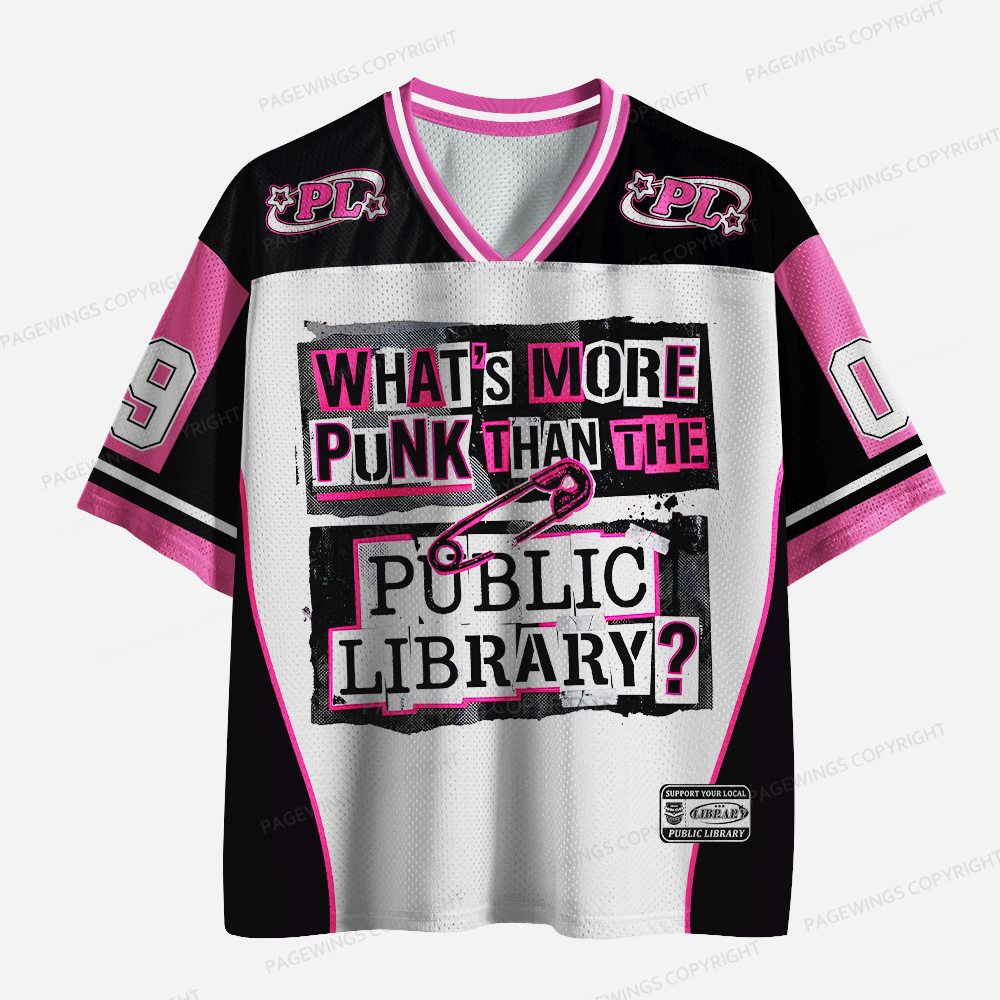 Pagewings Punk Than The Public Library Unisex Mesh Jersey