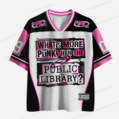 Pagewings Punk Than The Public Library Unisex Mesh Jersey