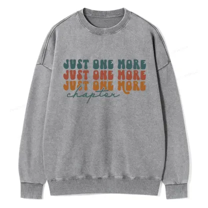 Pagewings Just One More Chapter Unisex Washed Sweatshirt