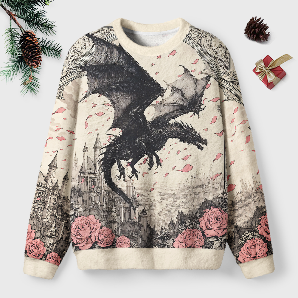 Pagewings Book Dragon Unisex Ugly Light Knit Sweatshirt