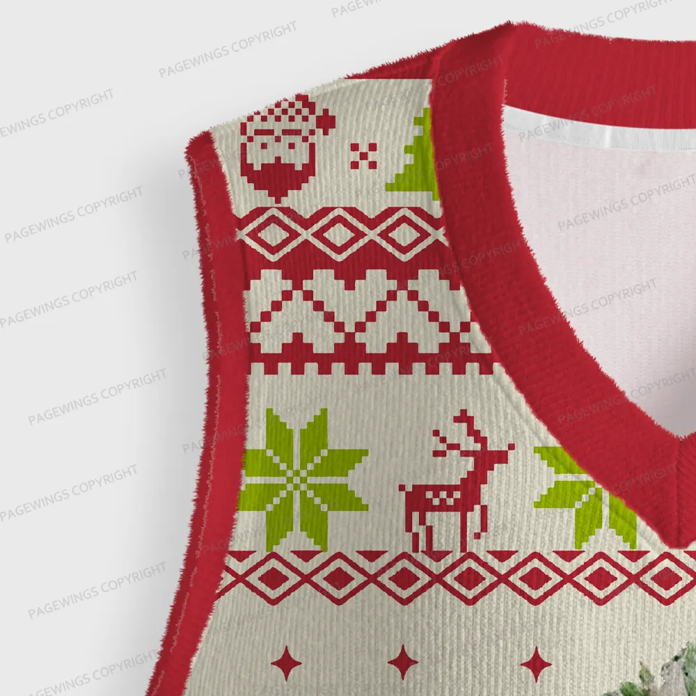 Pagewings Frog And Toad Unisex V-Neck Ugly Knit Vest
