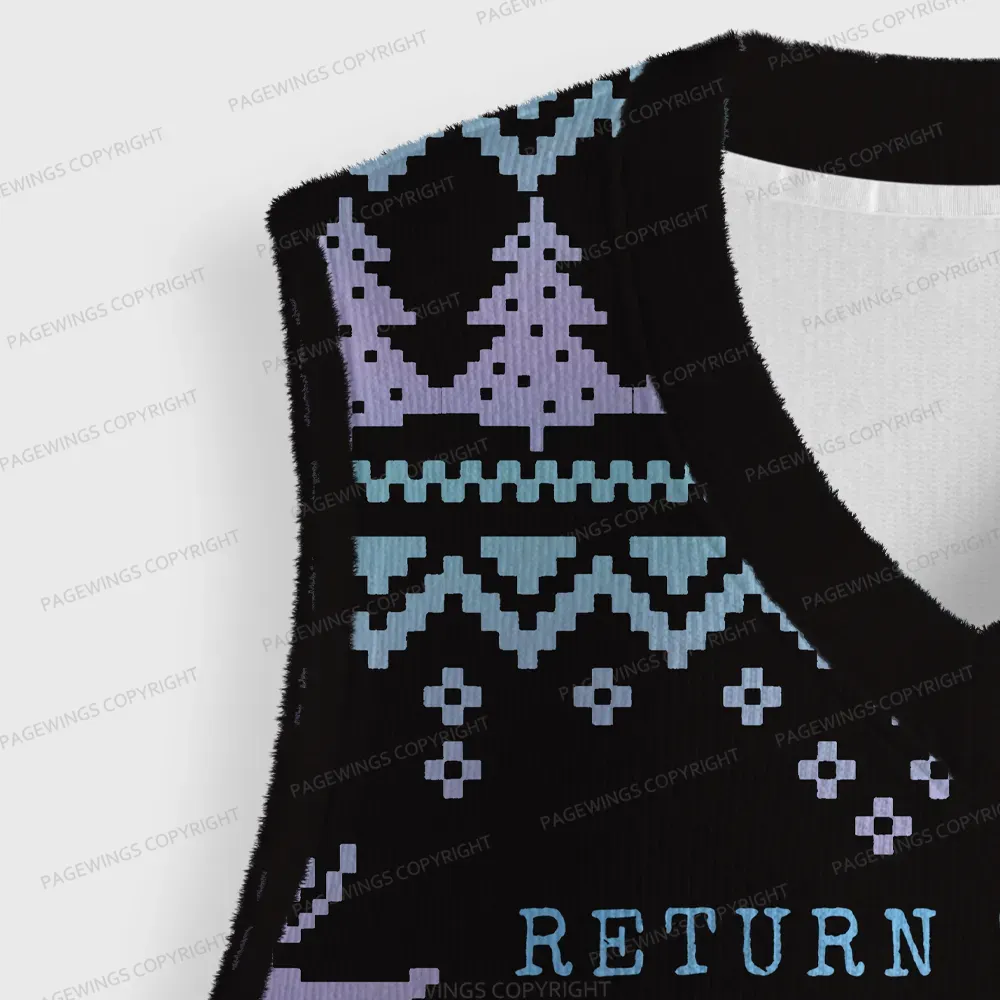 Pagewings Return To Library Unisex V-Neck Ugly Knit Vest