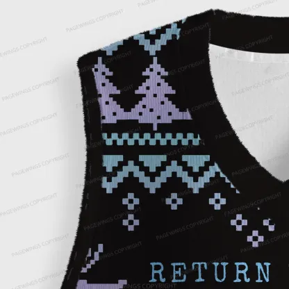 Pagewings Return To Library Unisex V-Neck Ugly Knit Vest