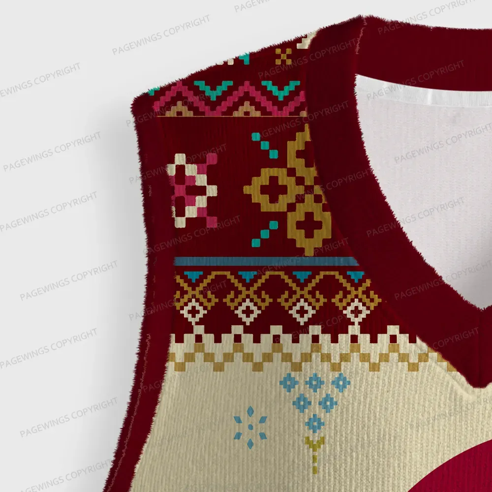 Pagewings Emotions Unisex V-Neck Ugly Knit Vest