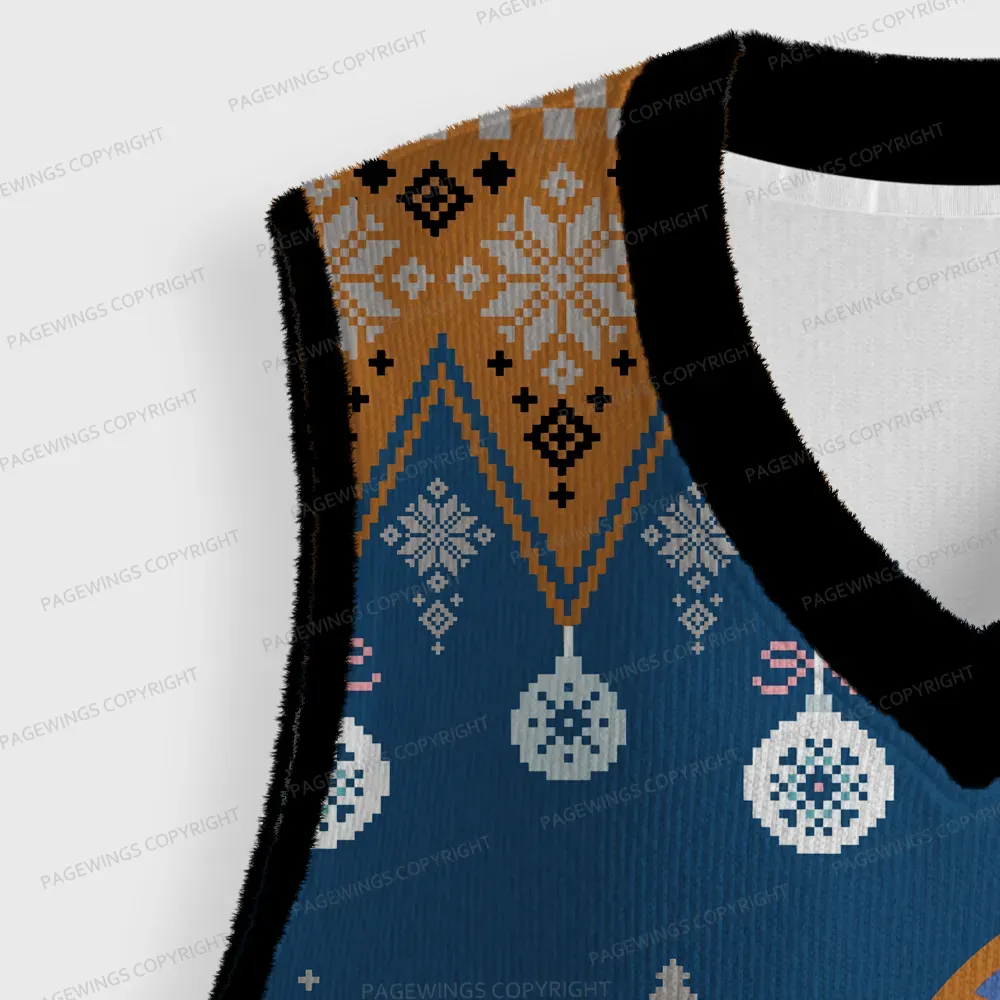 Pagewings I Think A Lot Of My Problems Unisex V-Neck Ugly Knit Vest