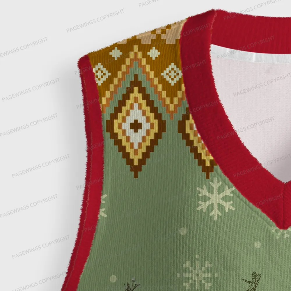 Pagewings Frog And Toad Unisex V-Neck Ugly Knit Vest