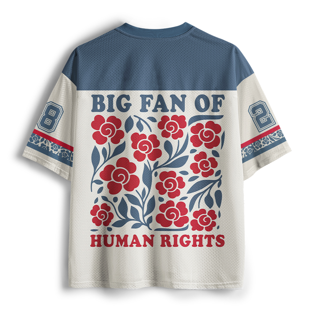 Pagewings Big Fan Of Human Rights Unisex Mesh Jersey