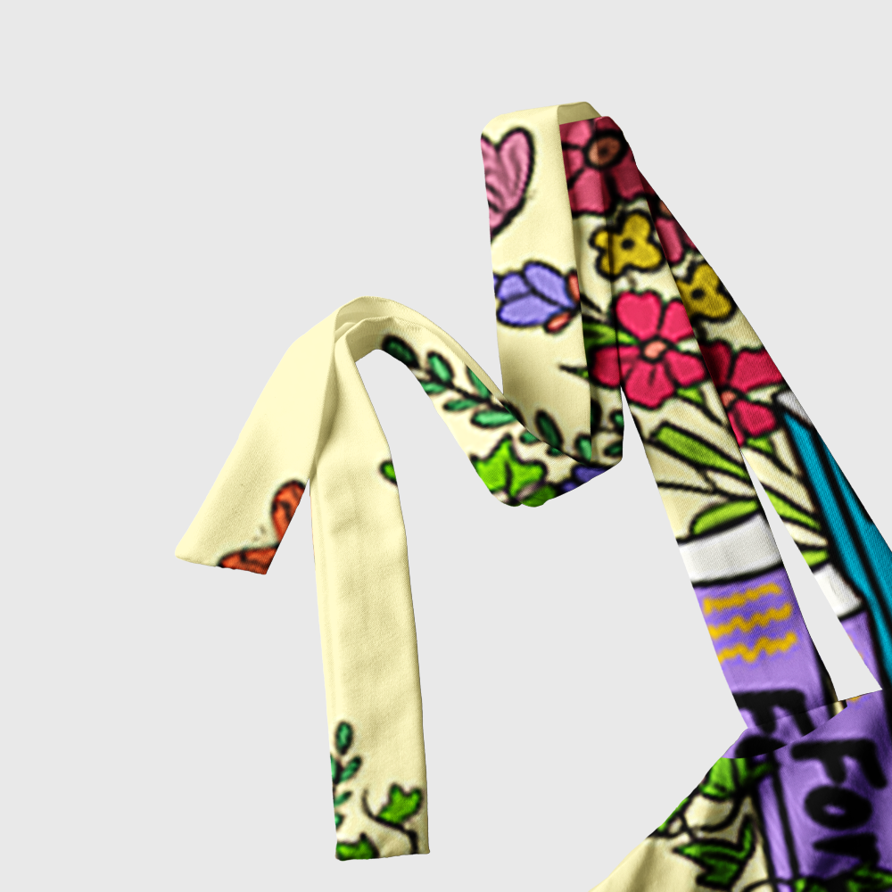 Pagewings Floral Rainbow Bookshelf  Tie Shoulder Maxi Dress