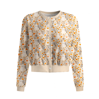 Pagewings Ghosts Love Reading Crew Neck Cardigan Sweaters