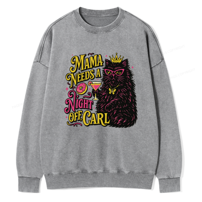 Pagewings Mama Needs A Night Off Unisex Washed Sweatshirt