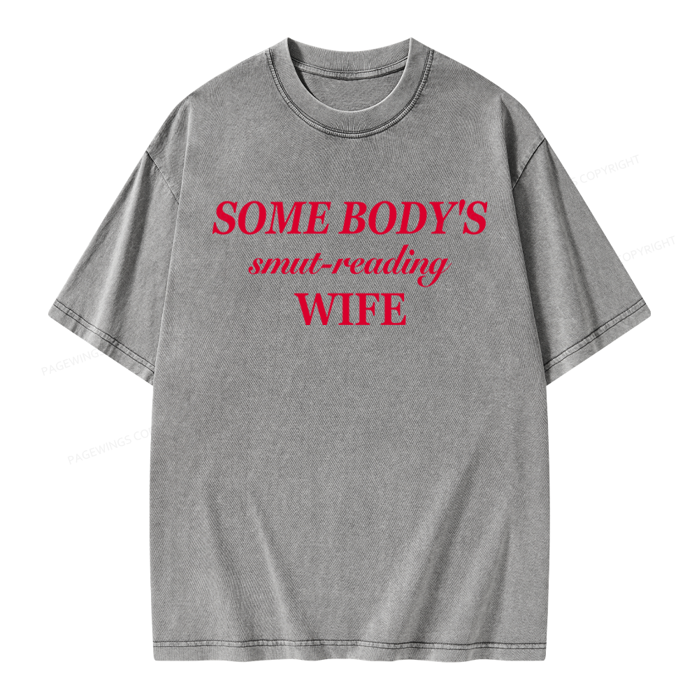 Pagewings Smut Reading Wife Unisex Washed T-shirt