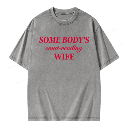 Pagewings Smut Reading Wife Unisex Washed T-shirt