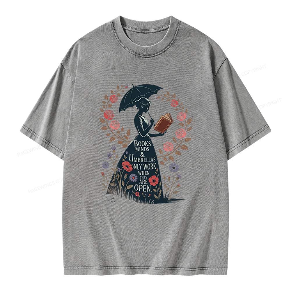 Pagewings Books Minds Unisex Washed T-shirt
