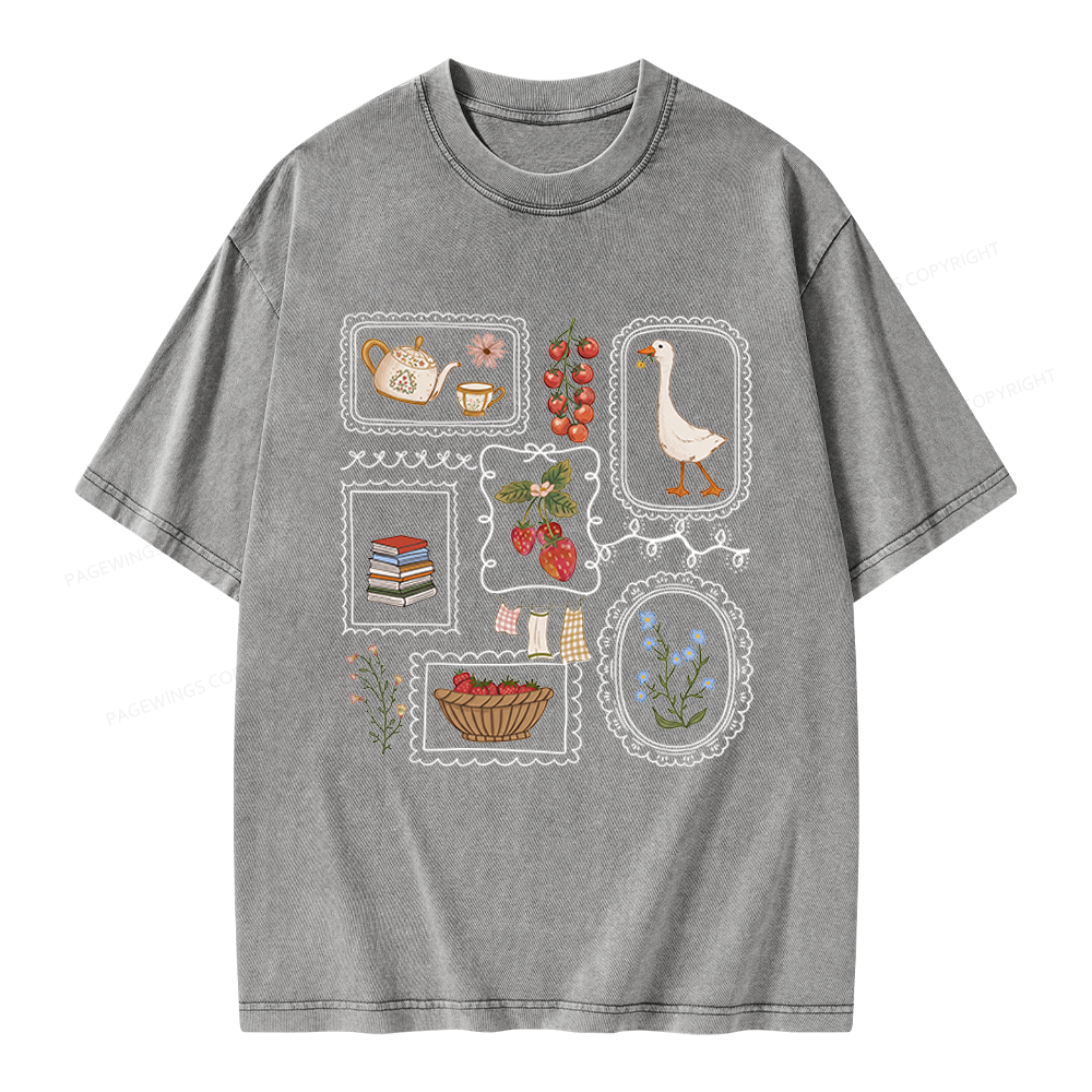 Pagewings Book Lover Unisex Washed T-shirt