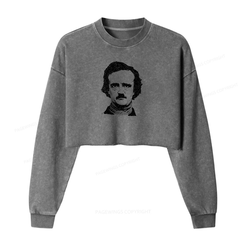 Pagewings Literature Lover Washed Crop Sweatshirt