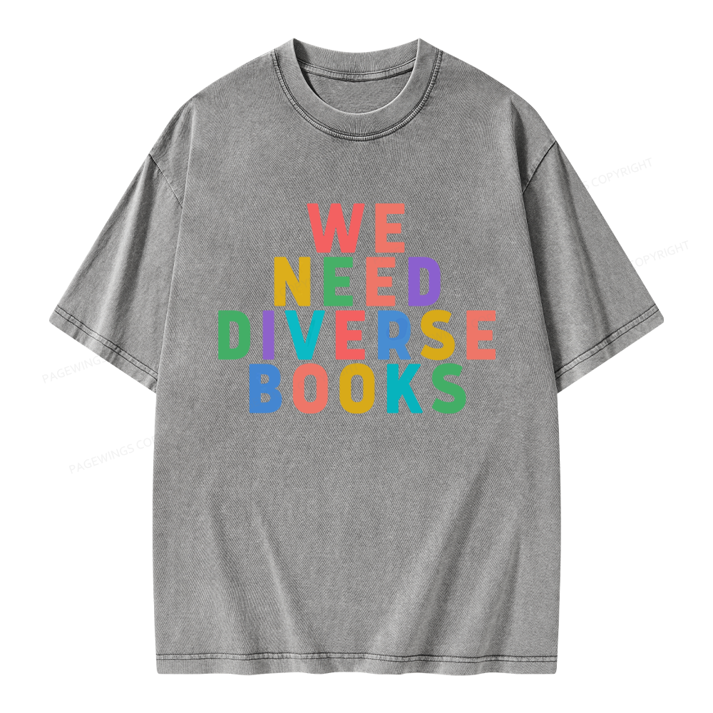 Pagewings We Need Diverse Books Unisex Washed T-shirt