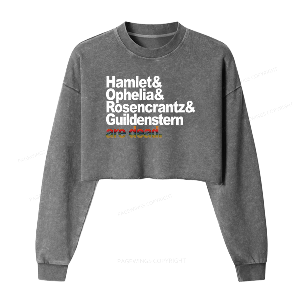 Pagewings Drama lovers Washed Crop Sweatshirt