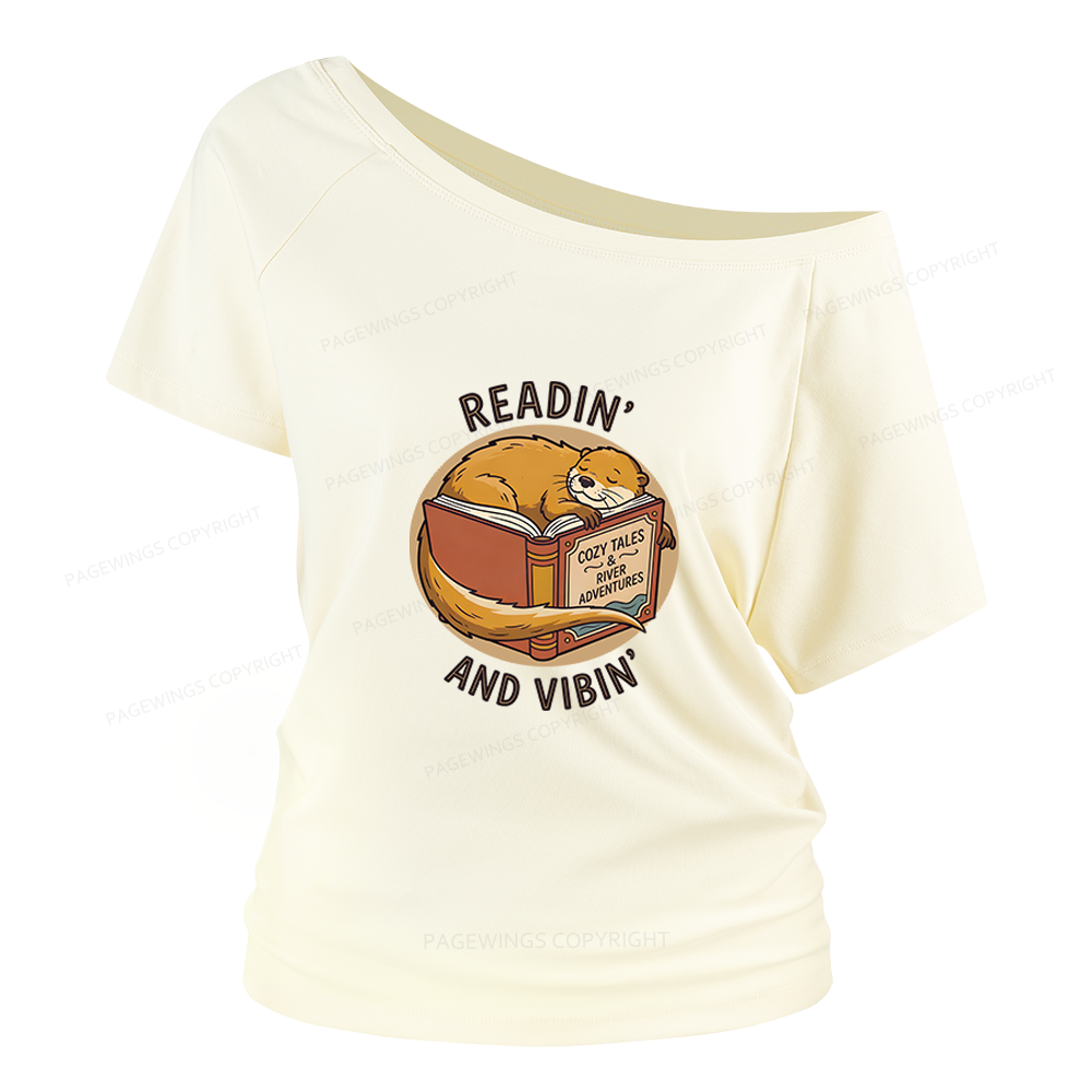 Pagewings Readin' And Vibin' Women Off Shoulder T-shirts