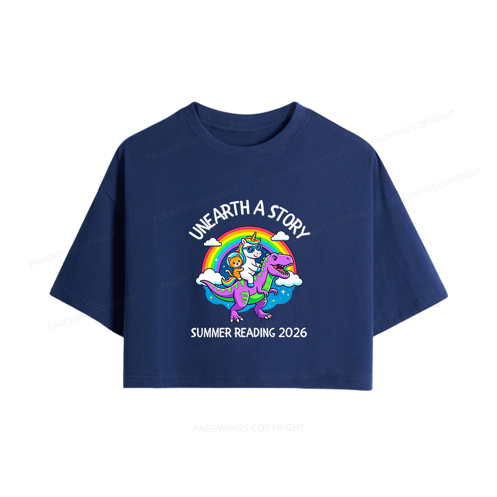 Pagewings Summer Reading Women Crop Tops