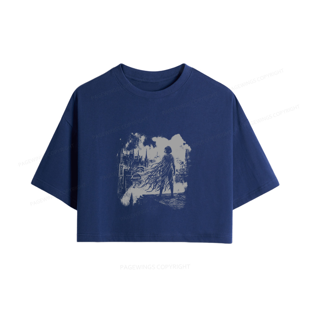 Pagewings Retro Fantasy Women Crop Tops