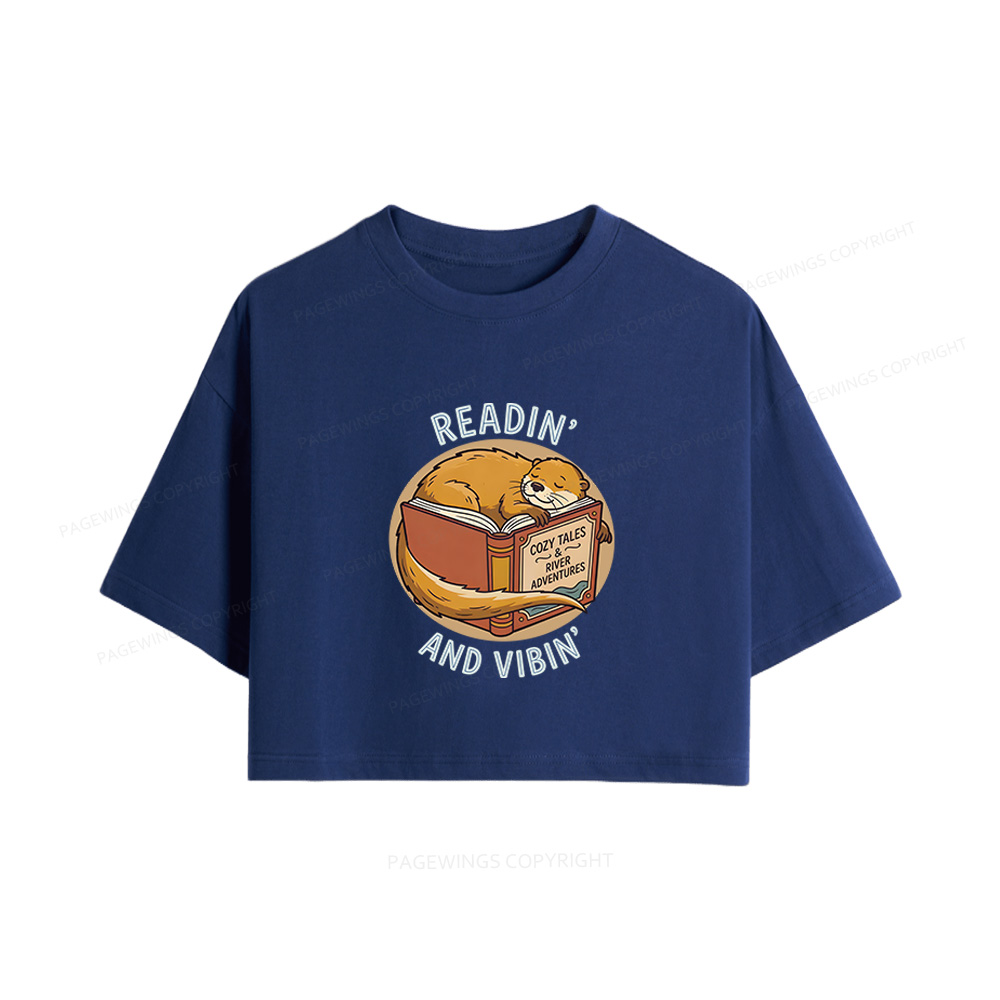 Pagewings Readin' And Vibin' Women Crop Tops