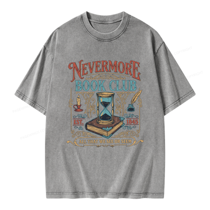 Pagewings Nevermore Book Club Unisex Washed T-shirt
