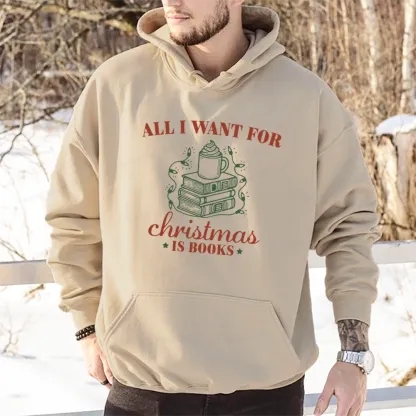 Pagewings All I Want For Christmas Is Books Unisex Classic Hoodie