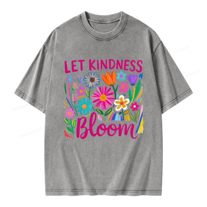 Pagewings Let Kindness Bloom Unisex Washed T-shirt