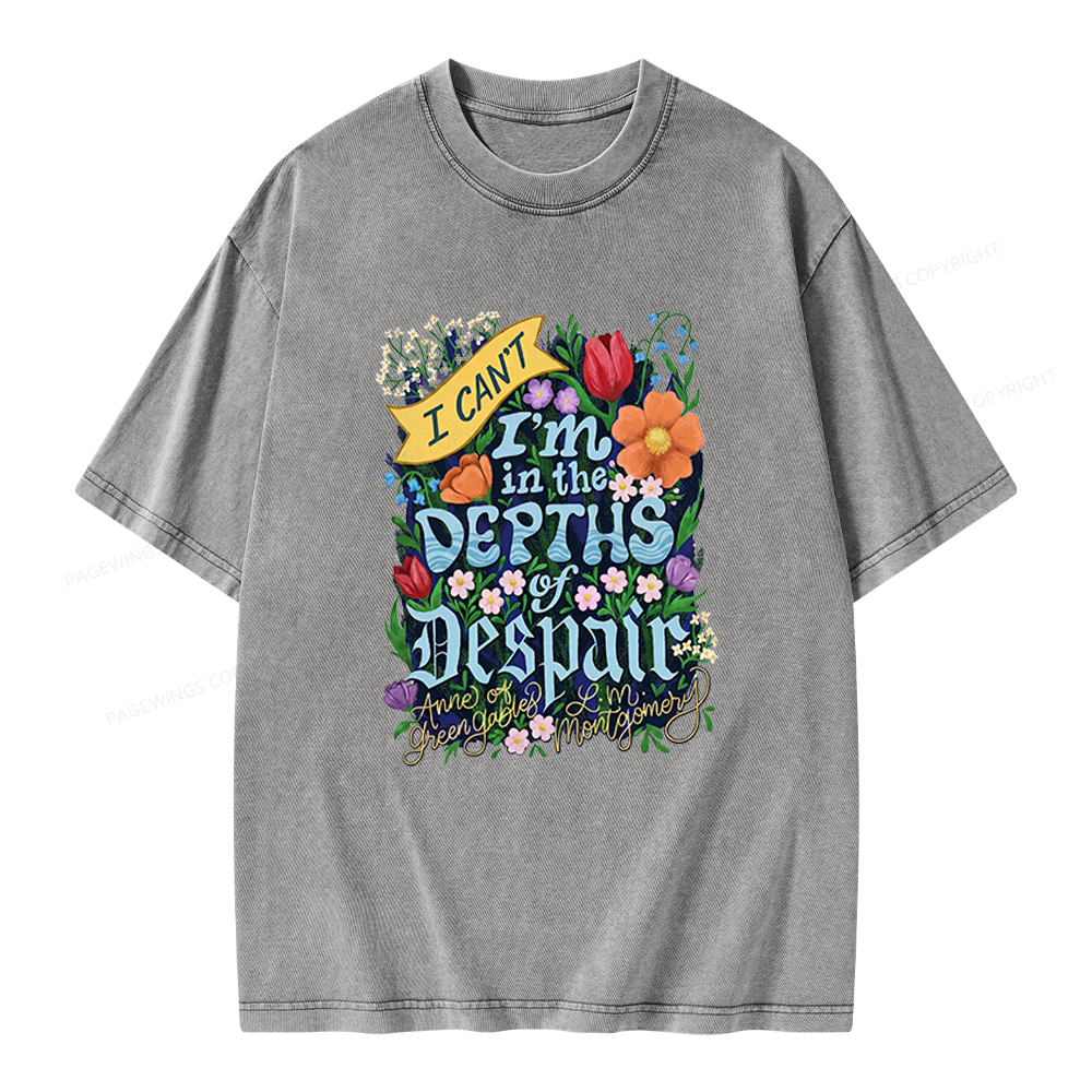 Pagewings Depths Of Despair Unisex Washed T-shirt