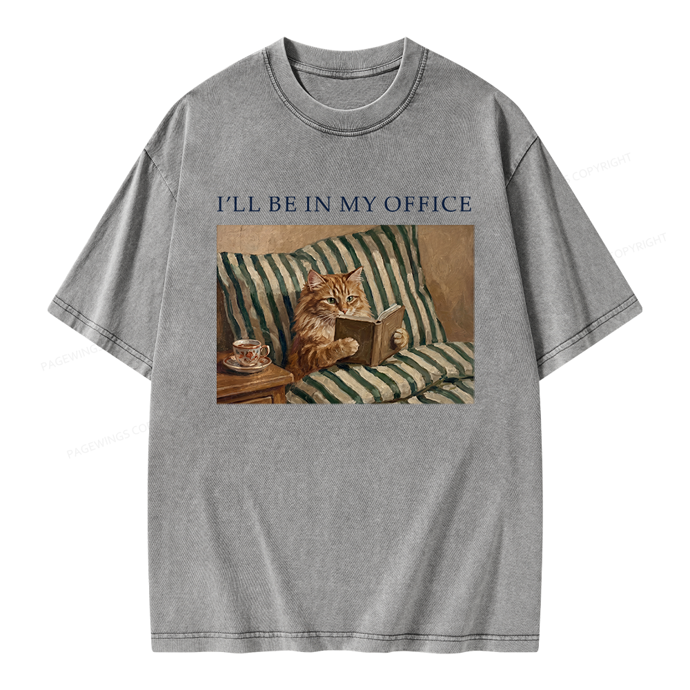 Pagewings Funny Book Lover Unisex Washed T-shirt