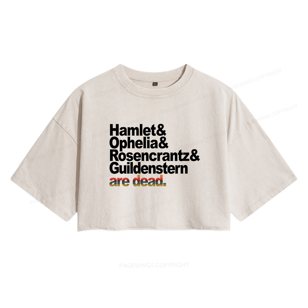Pagewings Rosencrantz and Guildenstern Women's Washed Cropped T-shirt