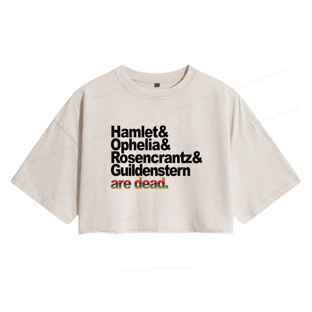 Pagewings Rosencrantz and Guildenstern Women's Washed Cropped T-shirt