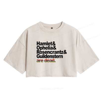 Pagewings Rosencrantz and Guildenstern Women's Washed Cropped T-shirt