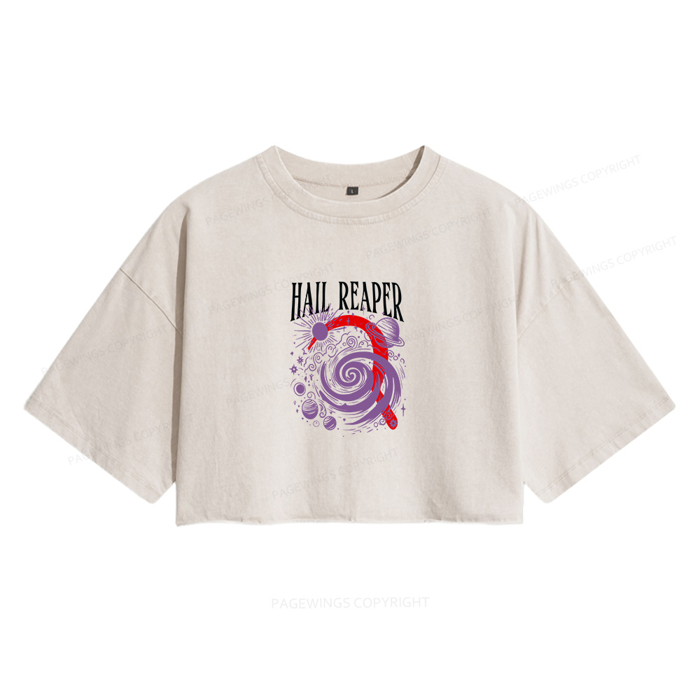 Pagewings Book Lover Women's Washed Cropped T-shirt