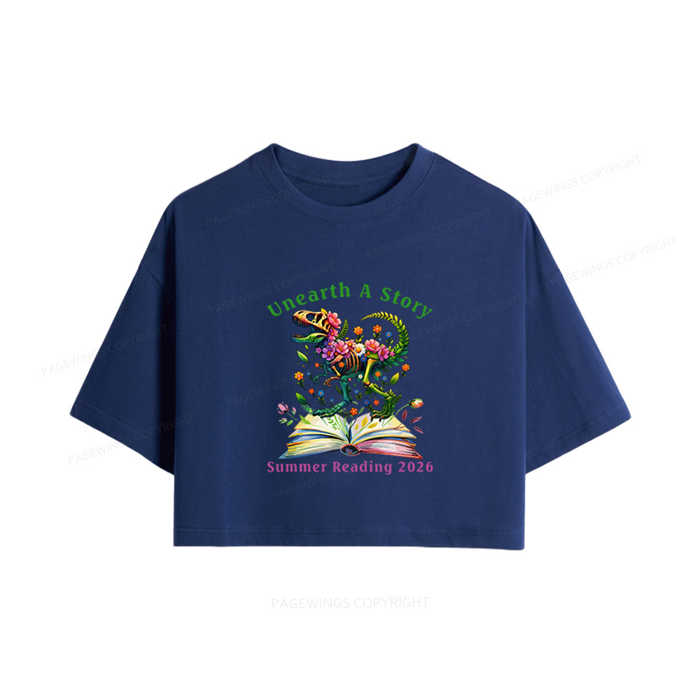 Pagewings Summer Reading 2026 Women Crop Tops