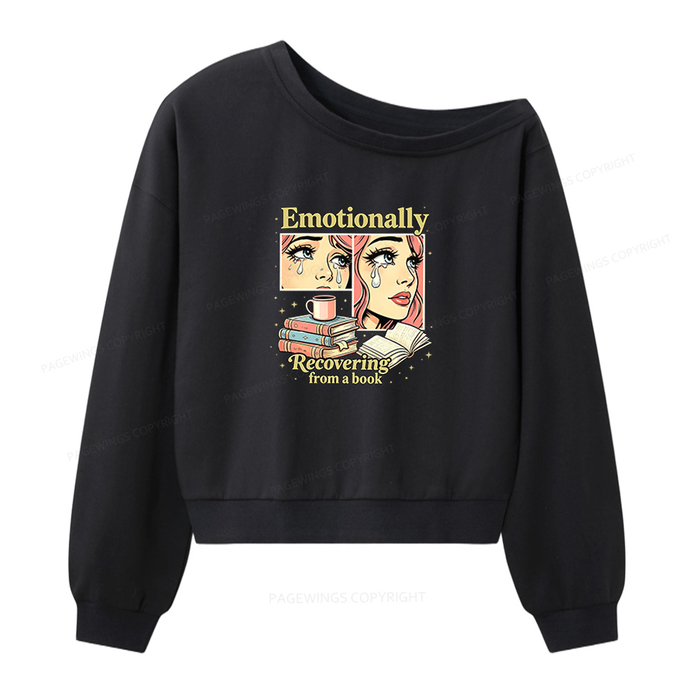 Pagewings Emotionally Recovering From A Book Women Off Shoulder Sweatshirt
