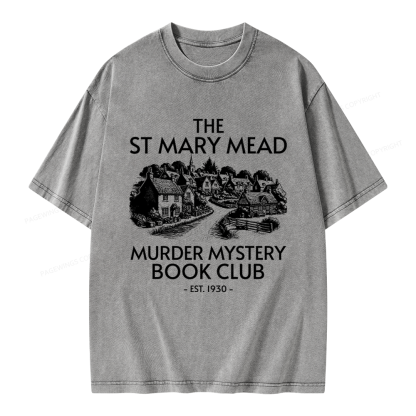 Pagewings Murder Mystery Book Club Unisex Washed T-shirt